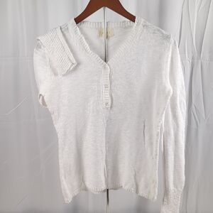 Women's White Long Sleeve Top